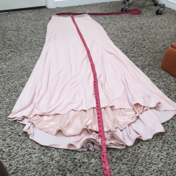 Sherri Hill Maxi Skirt Size 00 Pastel Pink Rhinestone Pearl - Picture 6 of 7